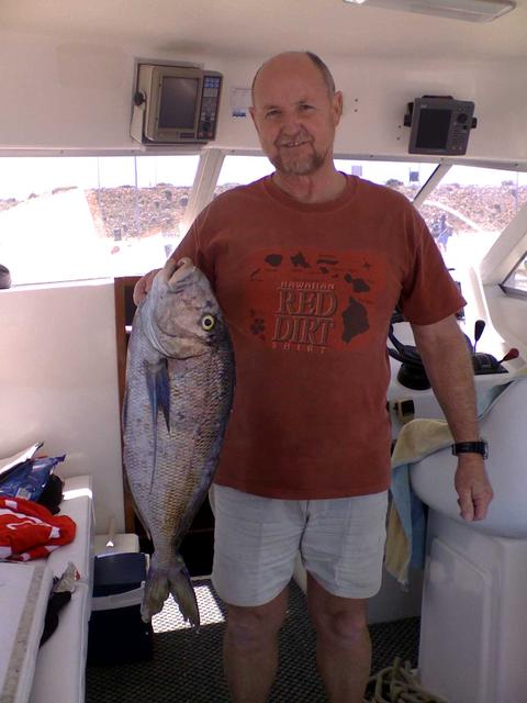 the old man with his 4.5kg Queen Snapper