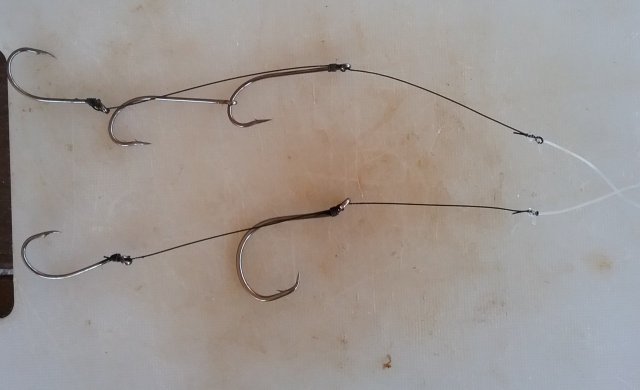 Snell hook Rig 5/0 Pre Made Fishing Tied 50lb Leader Running Snapper Rigs.