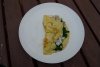 Blue Manna crab and spinach omlette