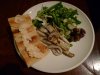 Middle Eastern spiced calamari with turkish bread and vegetable salad