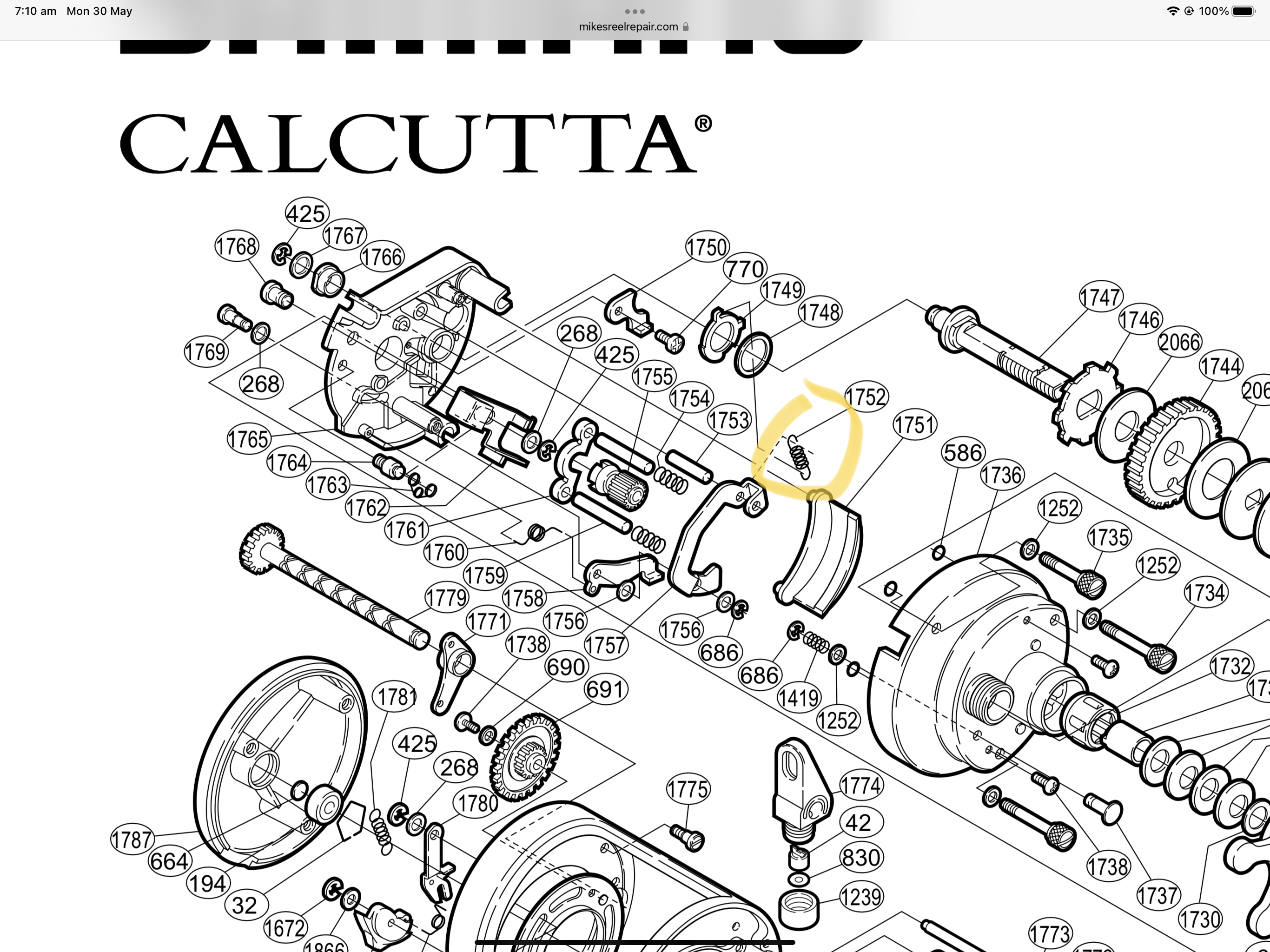 Anyone with a Calcutta 700 - clutch retraction spring