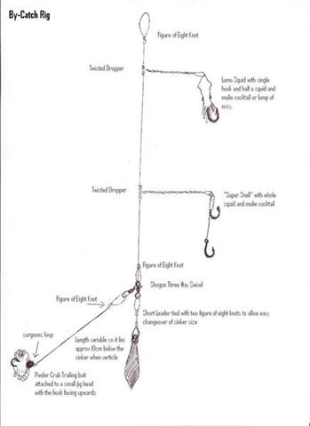 Twisted Paternoster Rig 3/0 Circle Hooks on 40lb Leader – Hook in